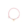 dodo Bracciale Cordino Rosa Pad Cuore oro rosa con mini granelli argento Hot