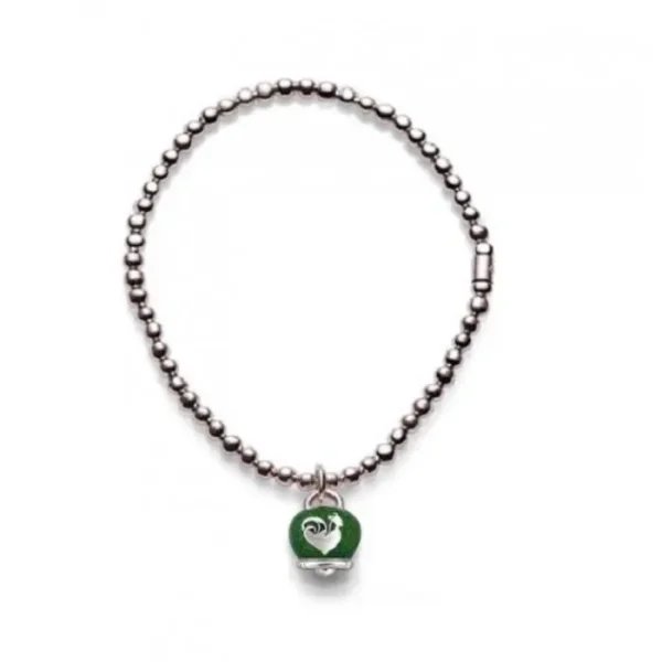 chantecler Bracciale in argento con ciondolo campanella micro in argento con smalto verde Clearance