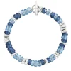 dodo Bracciale Rondelle Blu in plastica riciclata & argento 925 con anello brisè in acciaio Clearance