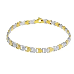 callegaro1964 Bracciale Uomo in Oro Giallo e Bianco 18kt Outlet