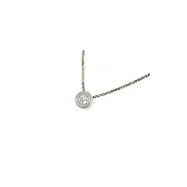 callegaro1964 Collana punto luce castone rotondo in oro bianco con diamante Hot