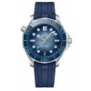 omega SEAMASTER DIVER 300M 42 MM, ACCIAIO SU CINTURINO IN CAUCCIÙ SUMMER BLUE Online